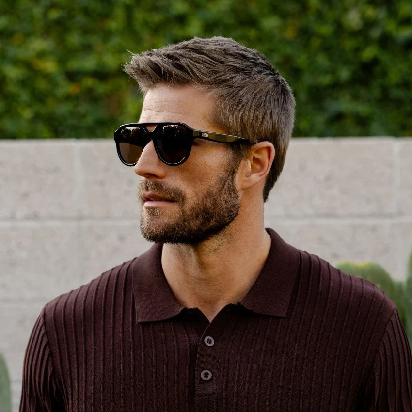 Sterling Avi013 | Glossy Black/Brown Lens